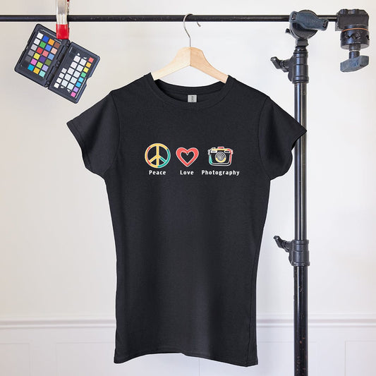 Peace Love and Photography Women's T-Shirt